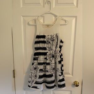 Twenty one floral and stripe black and white sun dress